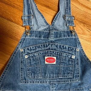 Revolt Tuxedo Stripe Denim Overalls Size Small
